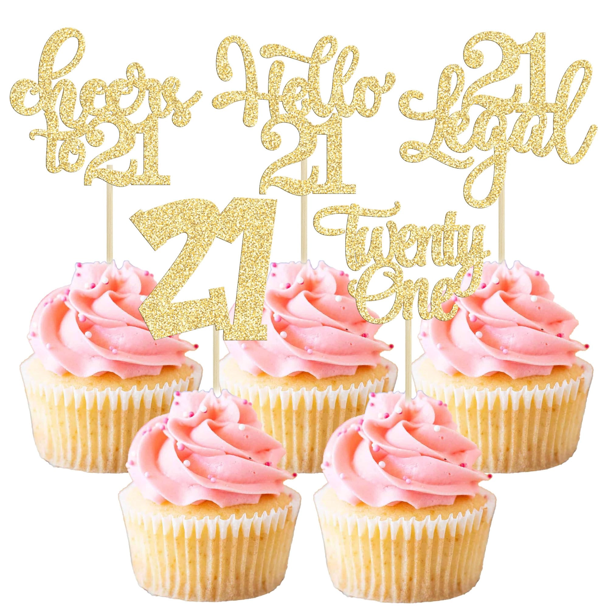 21st Birthday Cupcake Toppers - 30Pcs