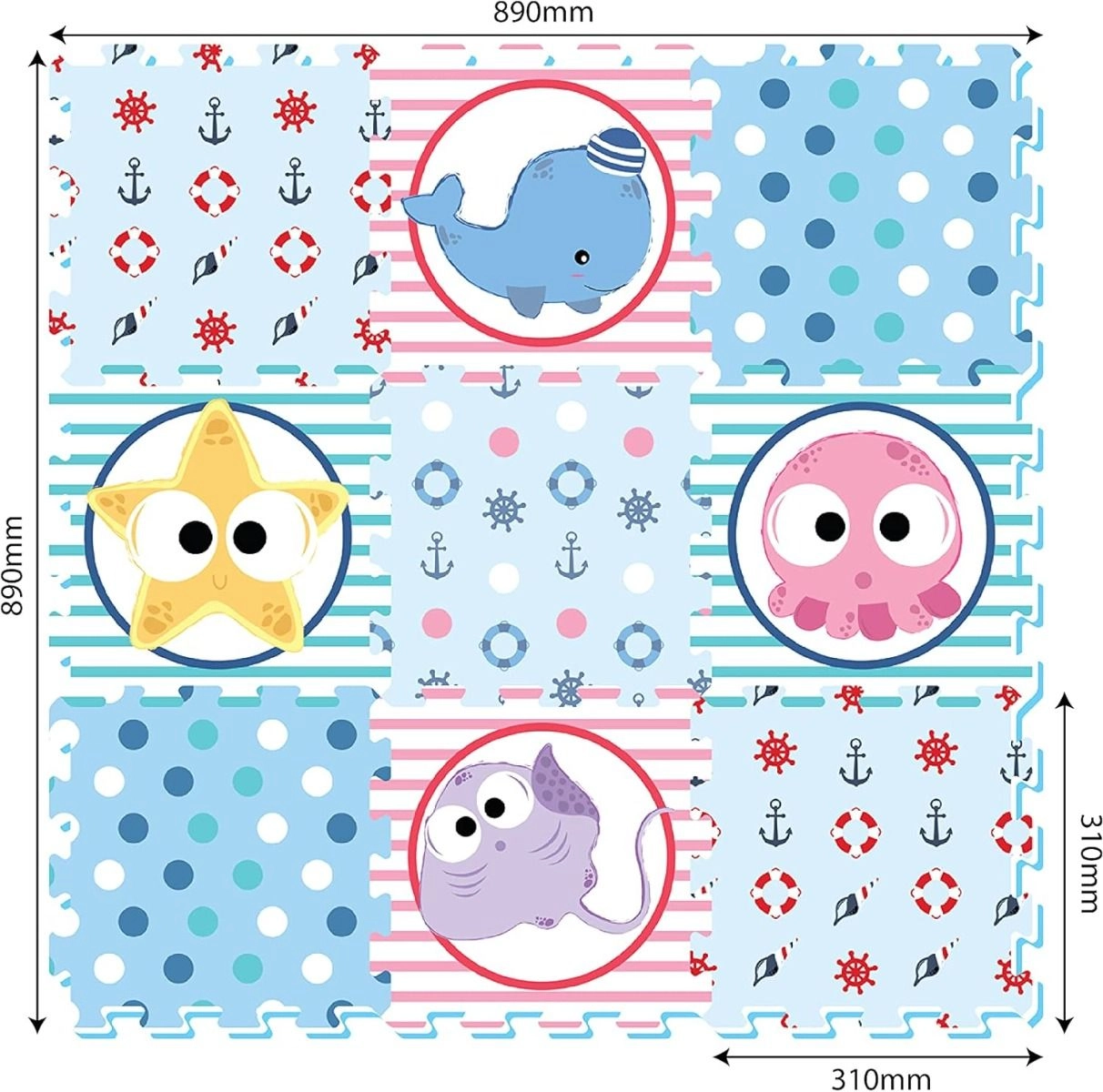 Sea World Puzzle Mat - 10 Months 9 pieces