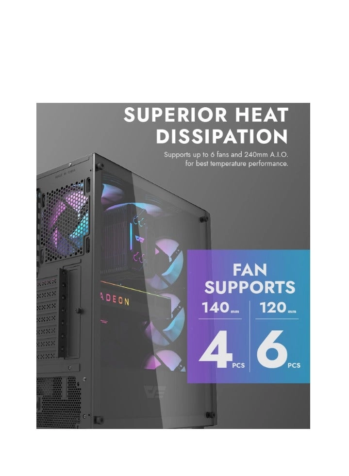DK350 - detachable tempered glass side panel Mid Tower