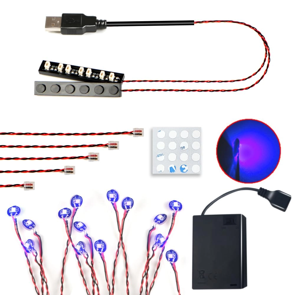 14 Mini LED 1 x 1 Building Block Lighting Set - Red light USB