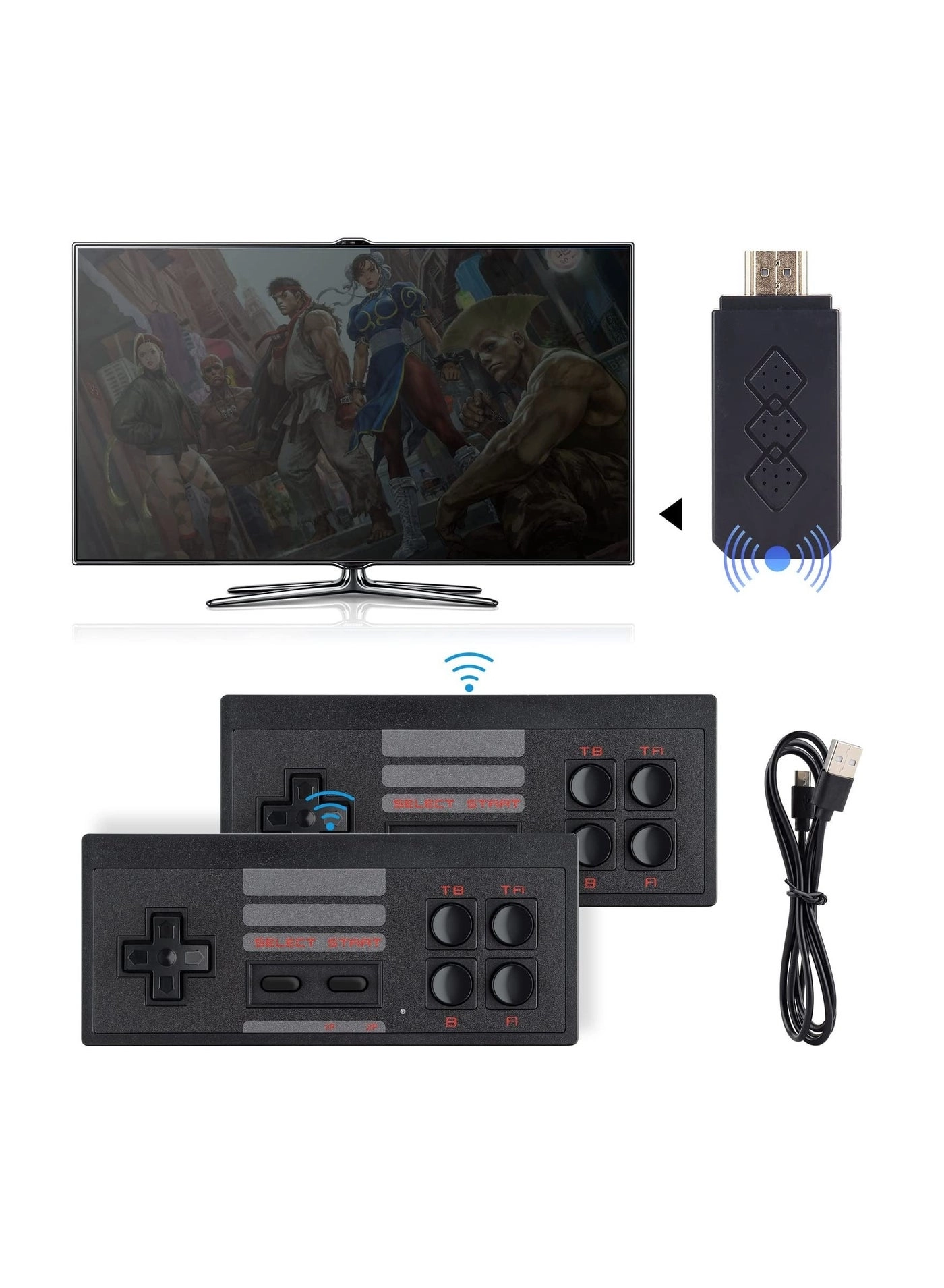 Captaintech Wireless Mini Retro Game Console - 64 TF card