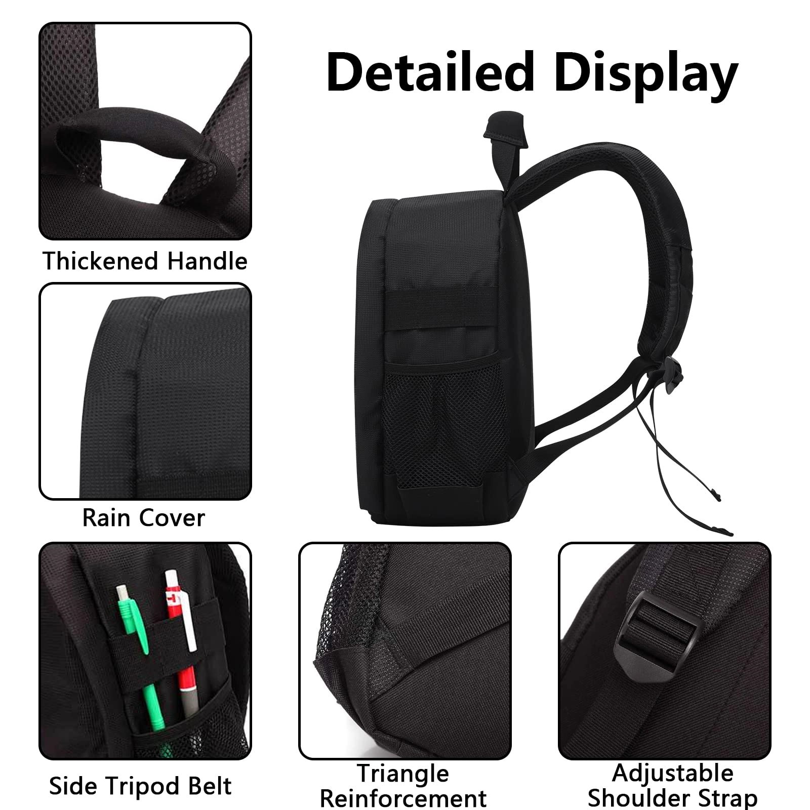 Camera Backpack - 40 cm x 30 cm x 7.5 cm Compatible with Canon Nikon Sony Professional