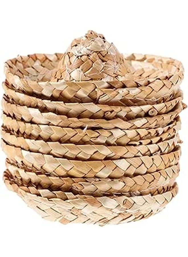 Toyvian Miniature Straw Visor Hats - 8 x mini hats