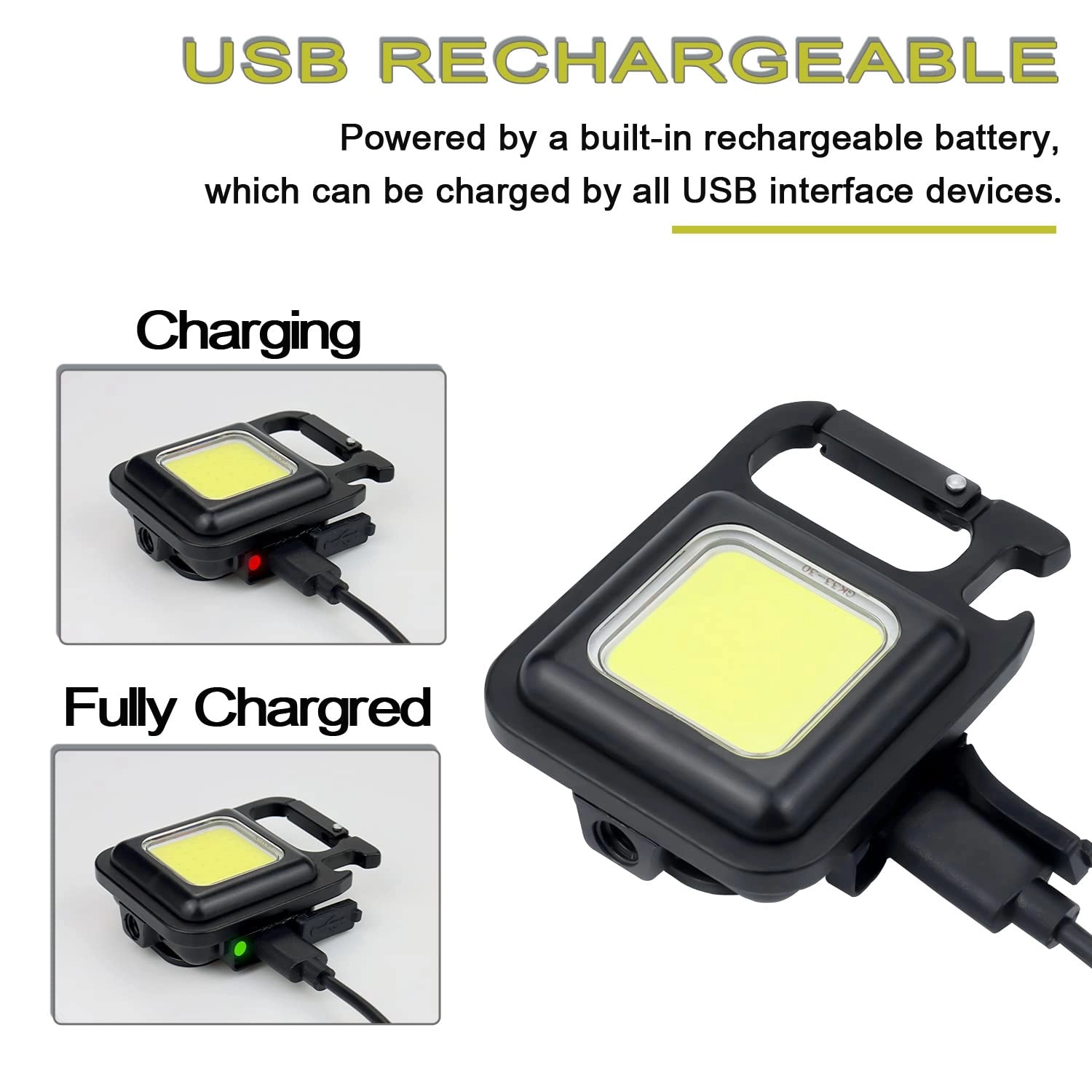 Mini Cob Flashlight - 500lm USB Rechargeable