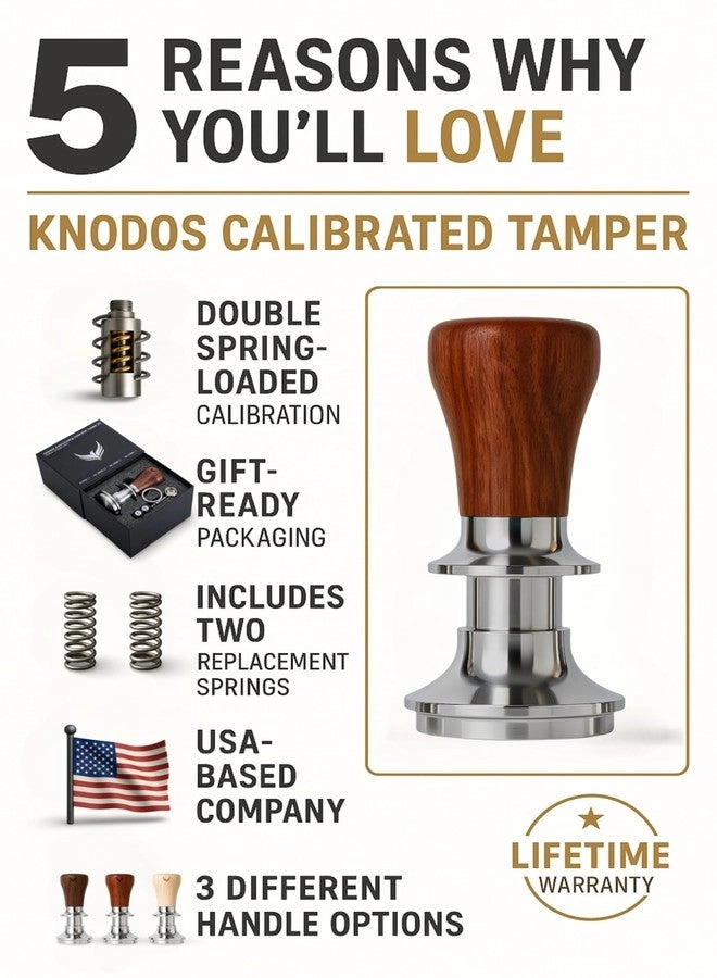 Espresso Tamper - 58.5mm Rosewood Handle Self-Leveling