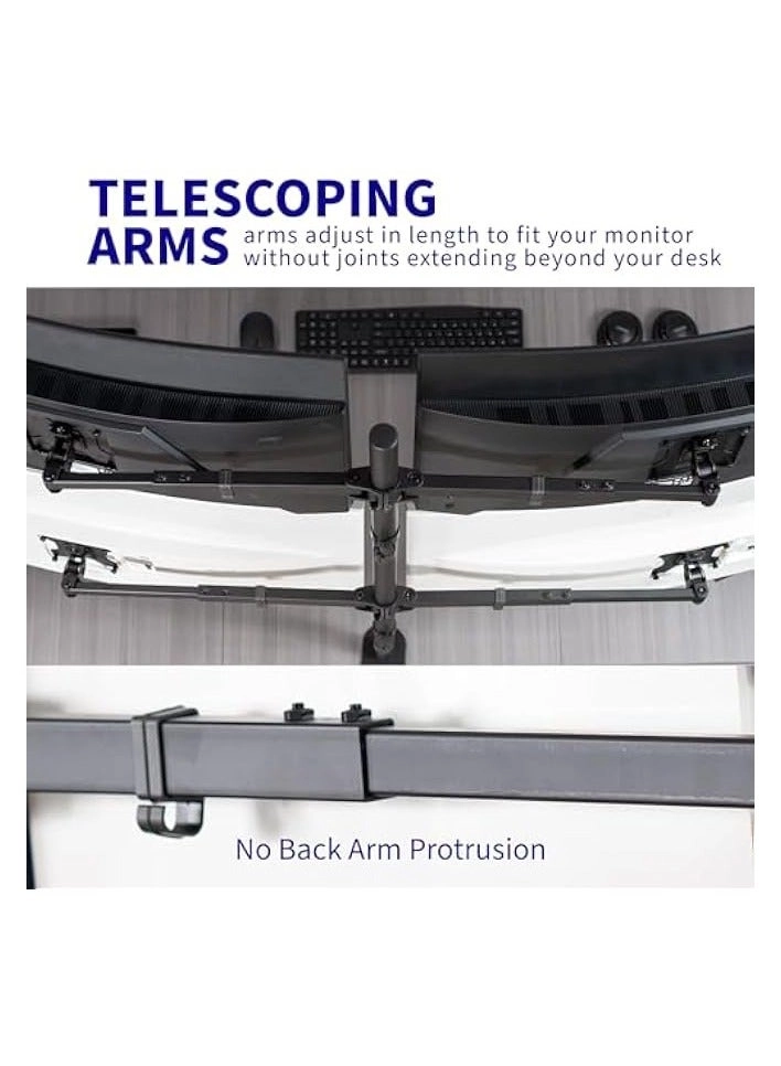 Quad Monitor Desk Mount - four 19-32 inches 75x75mm or 100x100mm