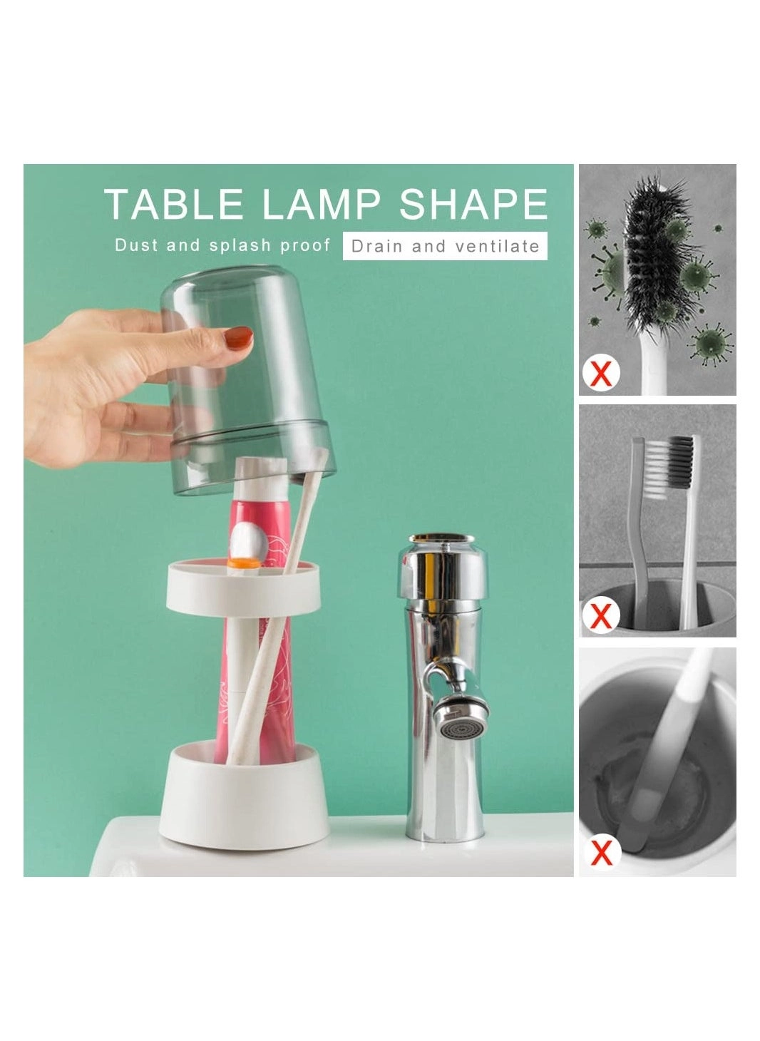 Toothbrush Holder Stand - 3 Slots