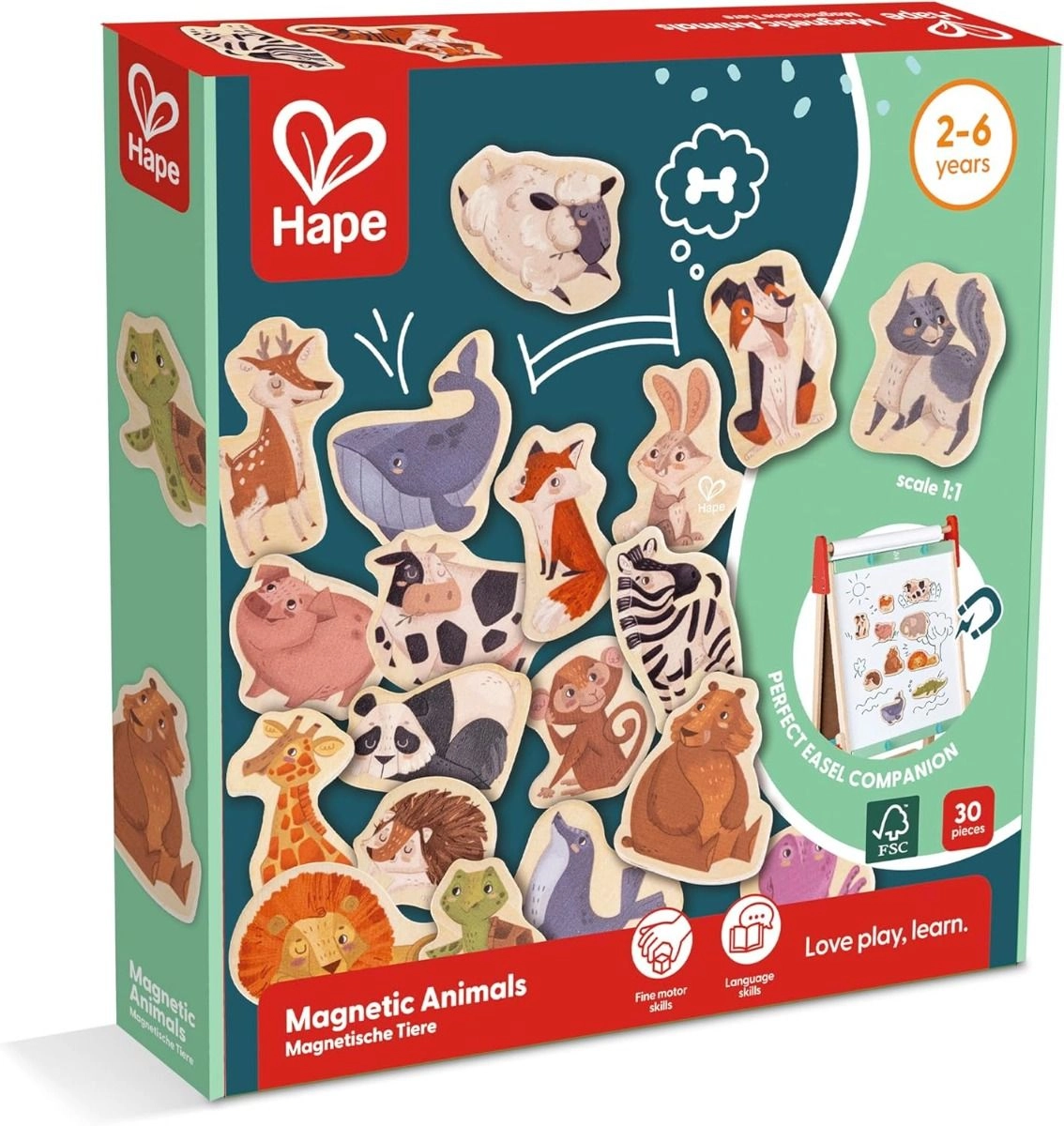 Wooden Magnetic Animals (E2002) 30 pcs