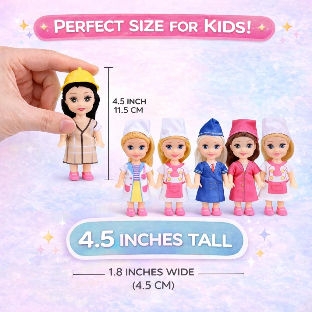 Little Career Toddler Dolls - with Dresses Chef Doctor Pilot