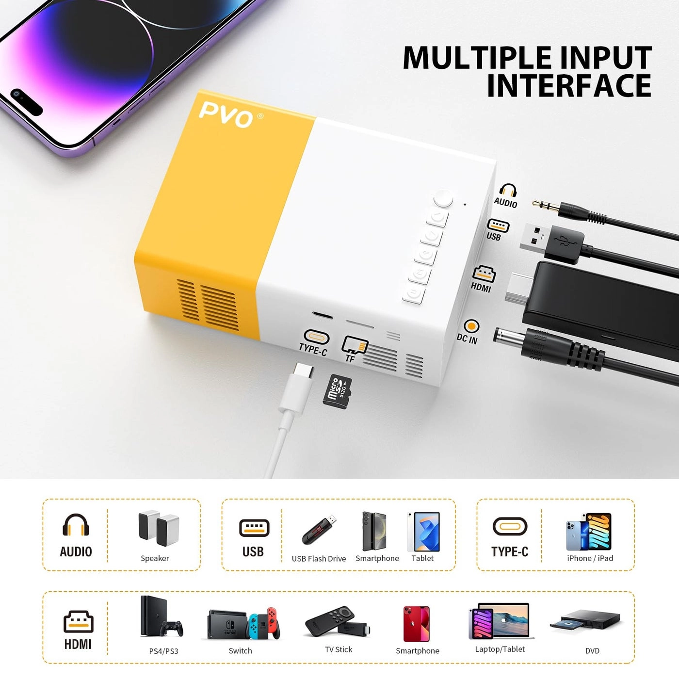 Projector 1080P WiFi Portable