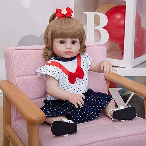 Reborn Baby Doll - 19 Inch Vinyl Yellow Dress Ages 3+