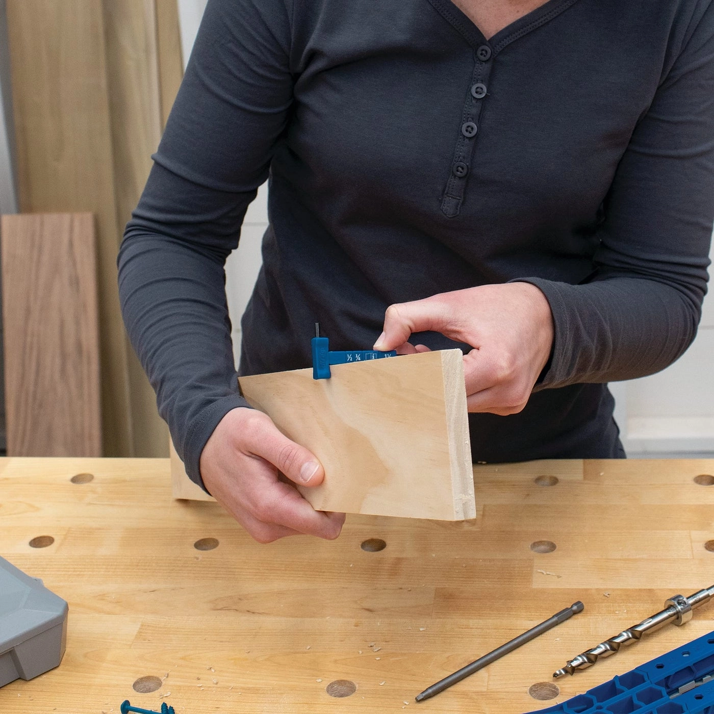 KPHA308 - Easy-Set Pocket Hole Drill Bit with Stop Collar & Gauge/Hex Wrench