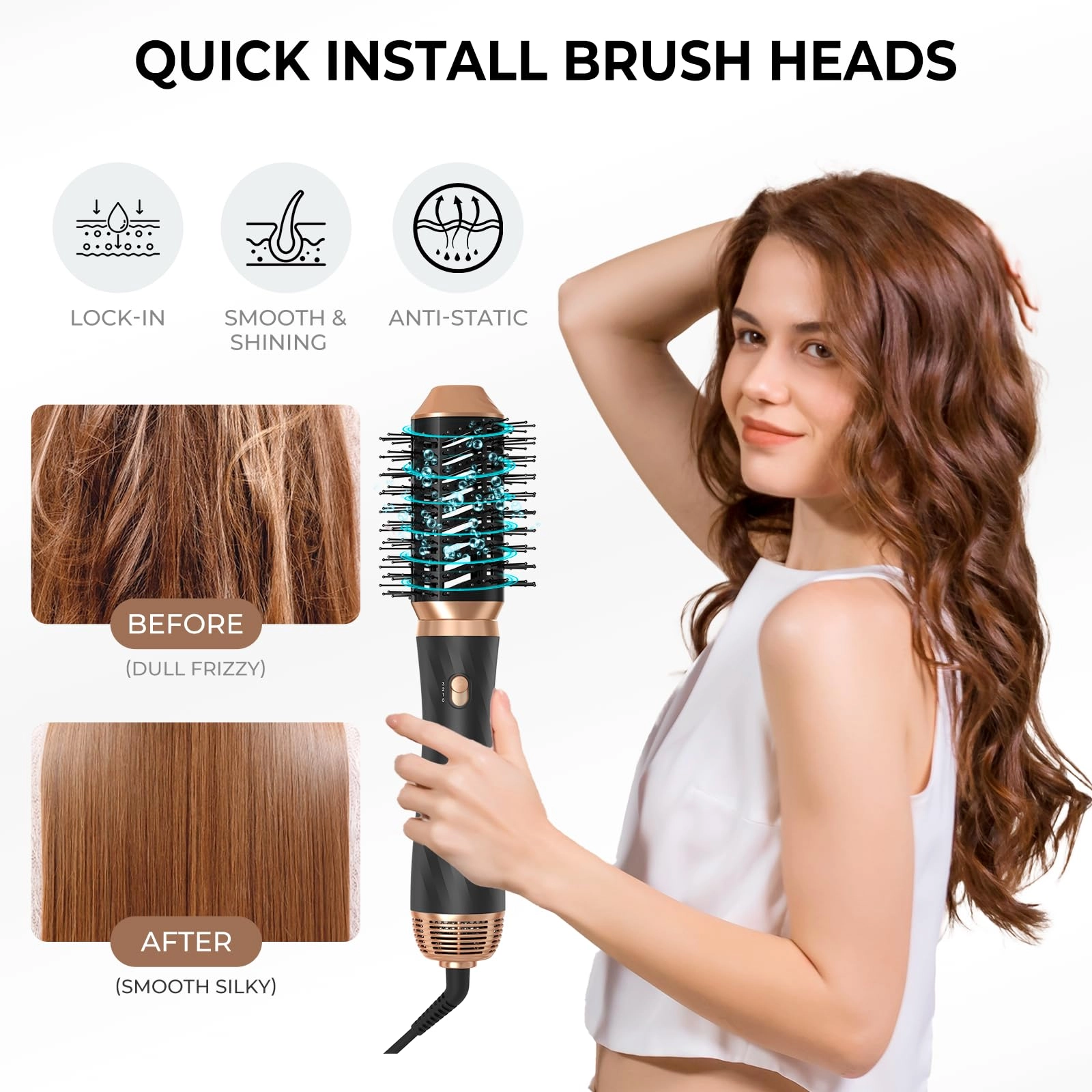 5 in 1 Blow Dryer Brush - 800 watts Royal Blue