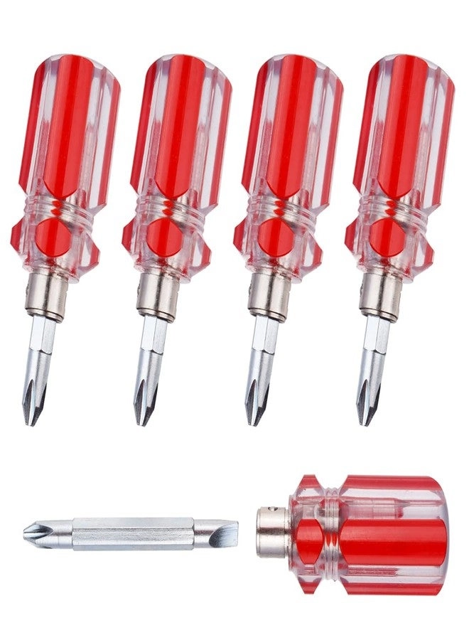 Wolfride Stubby Magnetic Slotted and Phillips Screwdriver Set (5 Pcs)