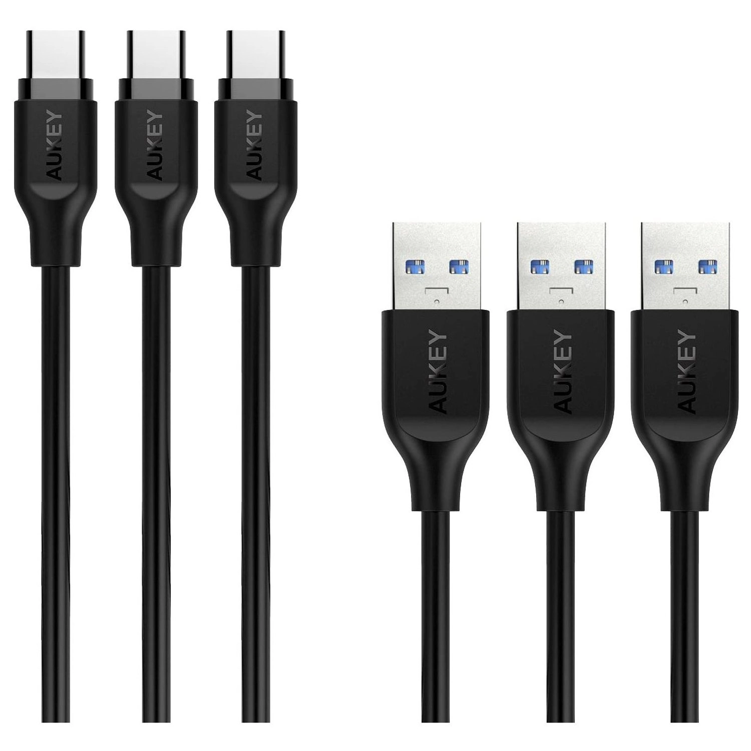 AUKEY Fast Charge Cable 60W USB-A to USB-C 1m (3-Pack)