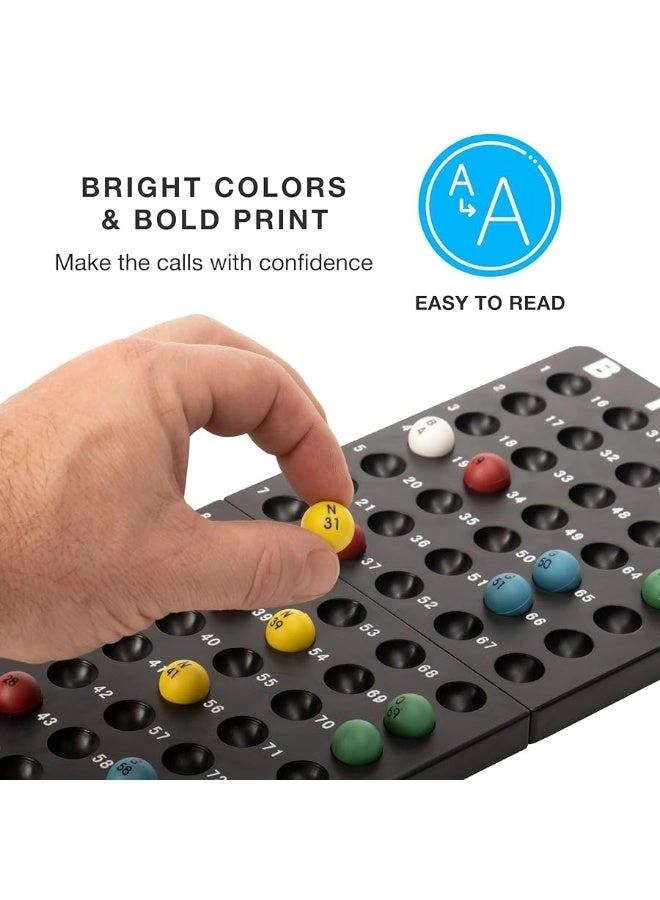 Deluxe Bingo Game - 50 Premium Cards 300 Vibrant Chips 75 Calling Balls