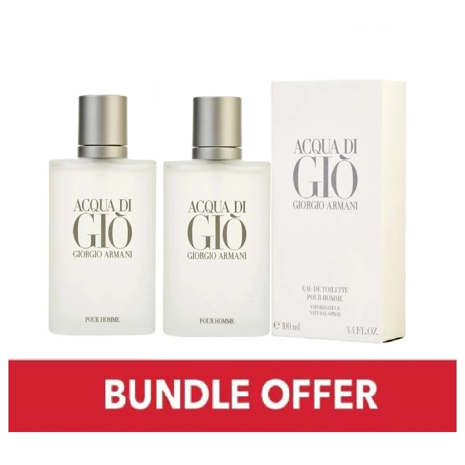 Giorgio Armani Acqua Di Gio Eau de Toilette - 100ml Bundle