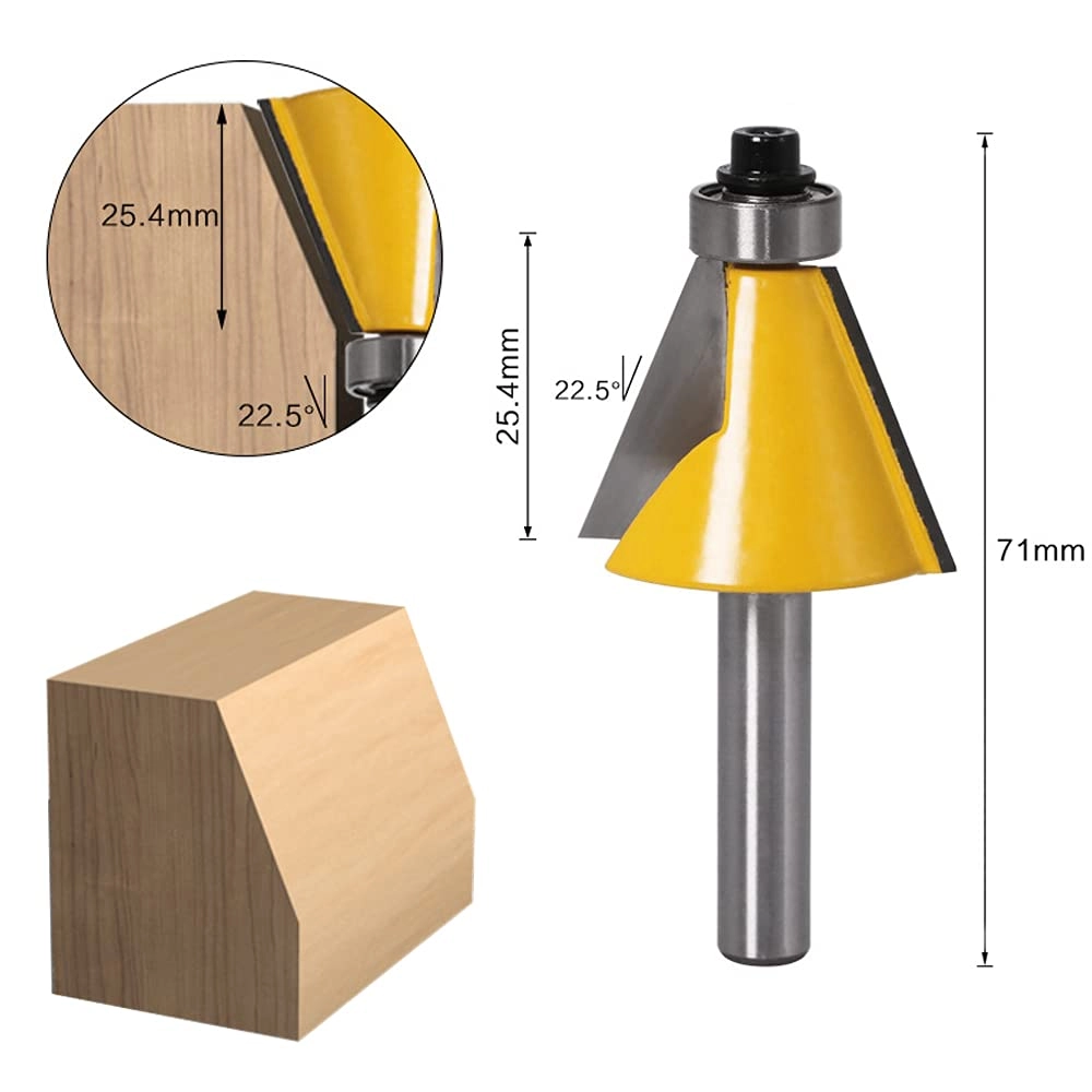 Chamfer Router Bit Set - 1/4 Inch 3Pcs