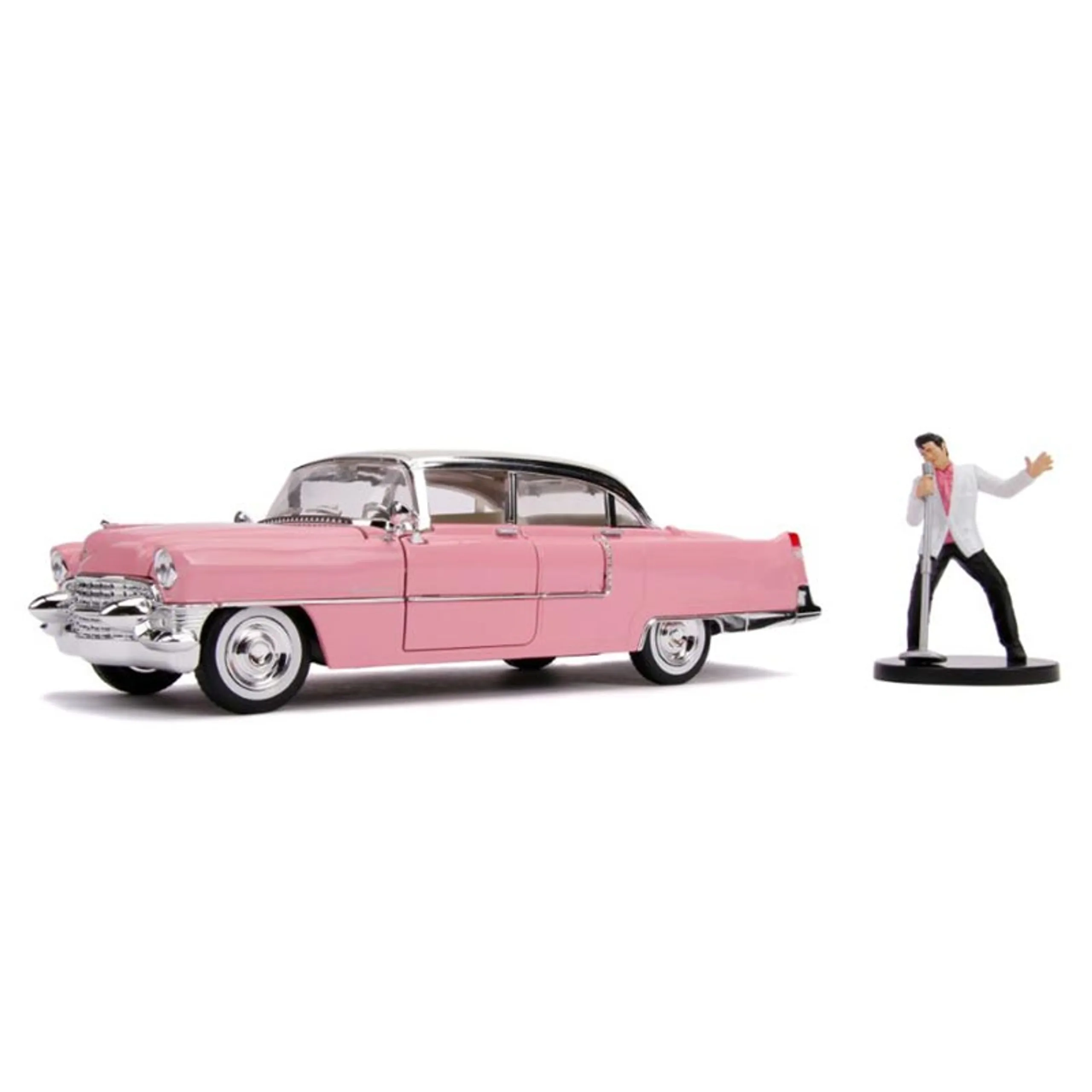 Jada 1955 Cadillac Fleetwood with Elvis Figure - Die-cast 1:24