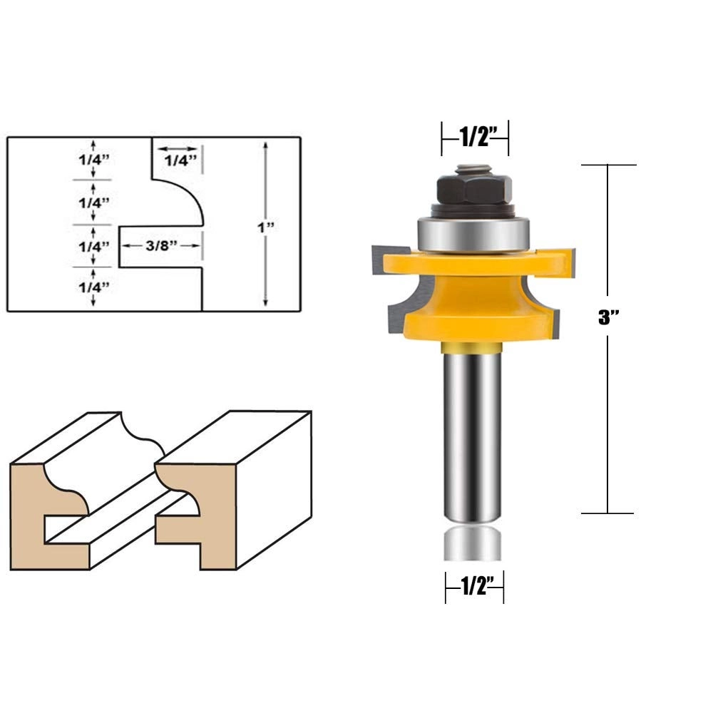Router Bit Set - 1/2-Inch 3 PCS