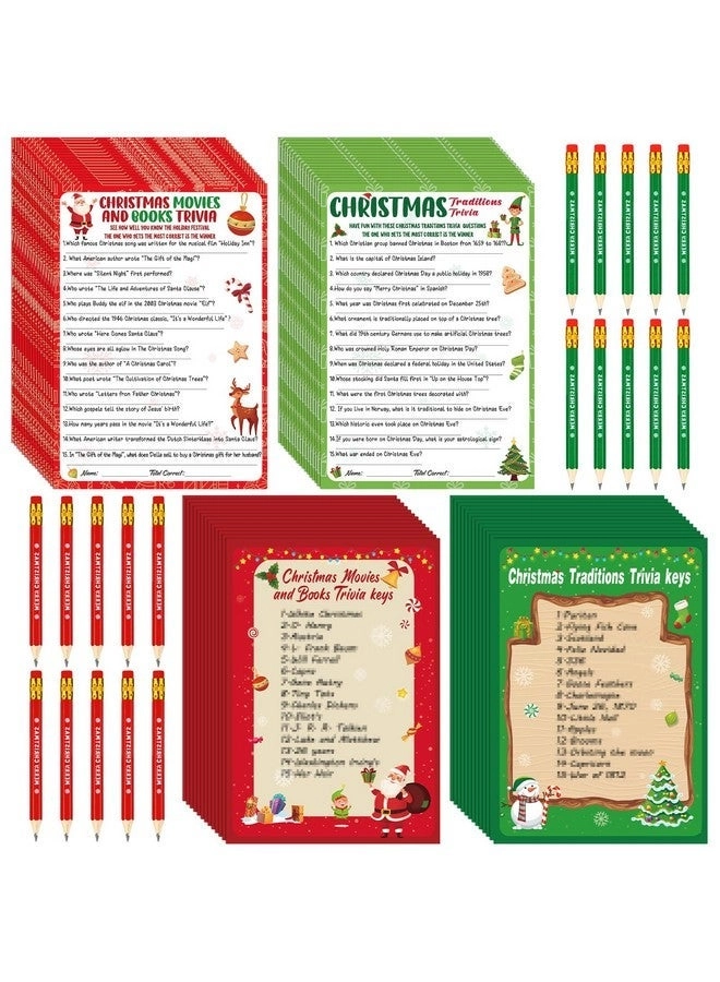 Kathfly Christmas Trivia Games - Adults 120 Pcs