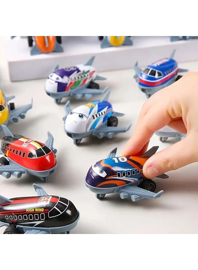 Generic Mini Cartoon Metal Retractable Airplane - 3yr 12pcs