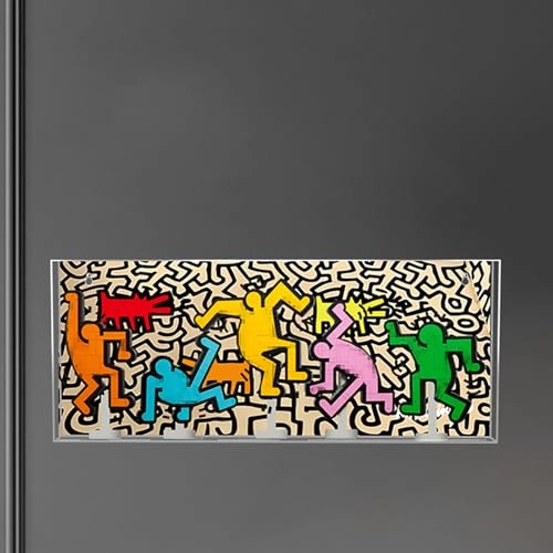 31216 Ke*ith Ha*Ring-Dancing Little Man - Clear Acrylic Display Case Transparent type