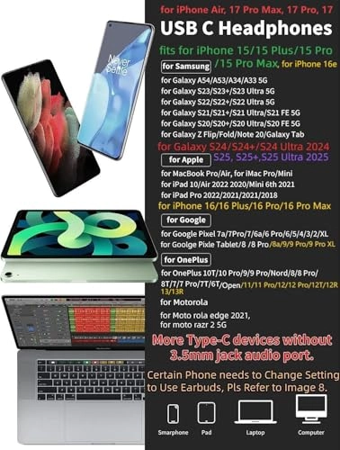 USB C Headphone Wired Earbud