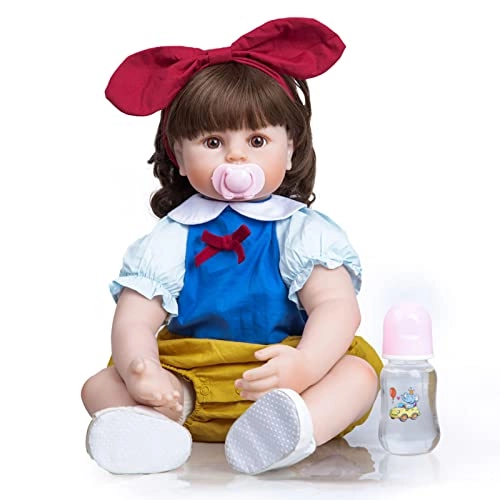 Reborn Baby Doll - 24 Inch Vinyl Cotton Body Pink Yarn Skirt Ages 3+