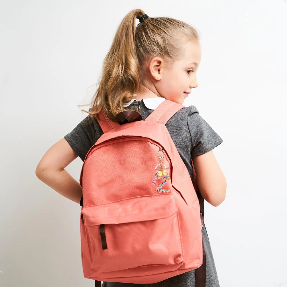 Initial Letter Keychain - Butterfly