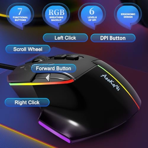 7-Button Corded Mouse - USB
