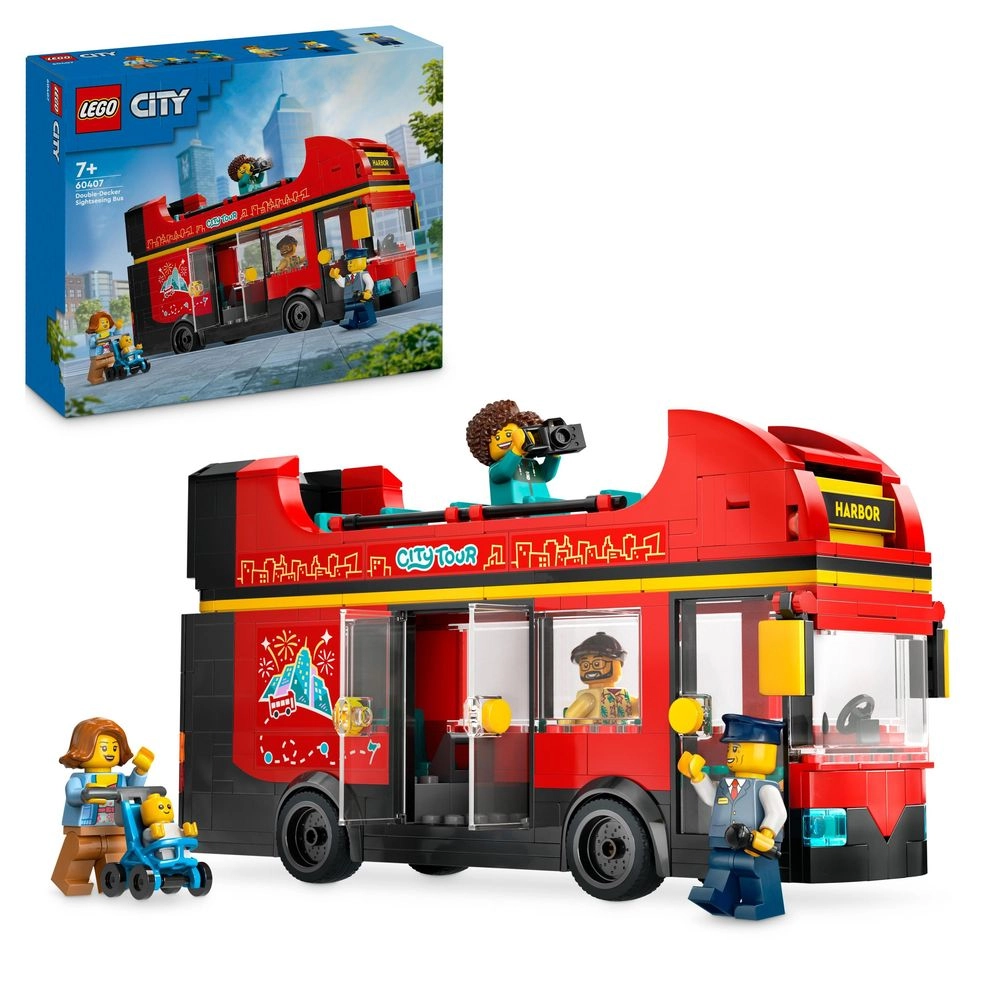 LEGO City Double-Decker Sightseeing Bus (60407) - Red 5 minifigures