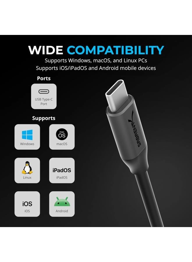 USB Type-C to 3.5mm Audio Adapter for Laptop Tablet Smartphone - 100W PD 24-bit 96KHz