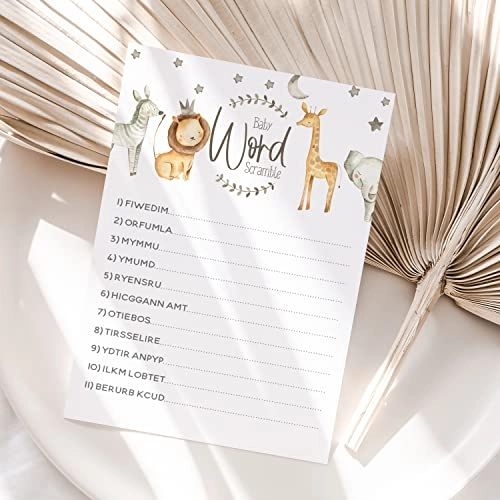 Safari Theme Baby Shower Games - Adult 50.0 Count