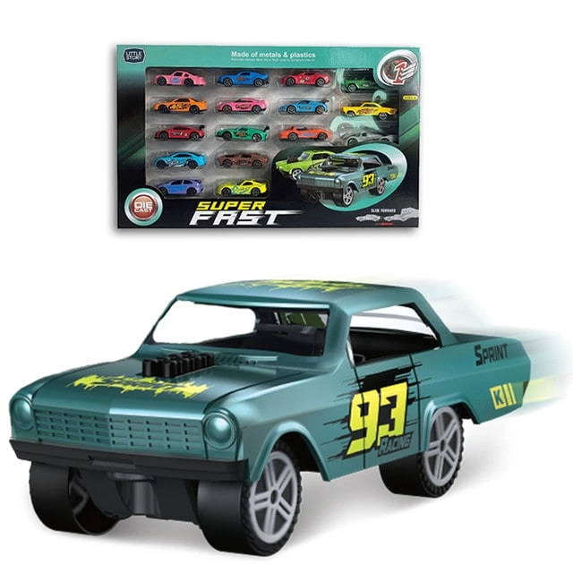 SAM BOX FZE Slide Die Cast Toy Car Play Set - 16Pcs