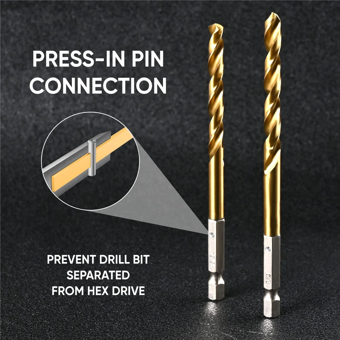 Hex Shank Drill Bit Set - 4341 HSS Titanium 13Pcs Set+3 Pcs Free 1/16 -1/4