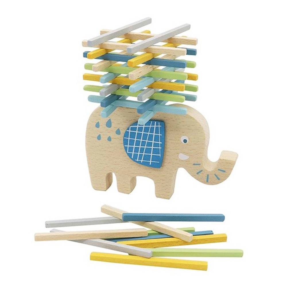 Wooden Balancing Game - Suitable for 3 years and above 36 bars and a wooden animal.
