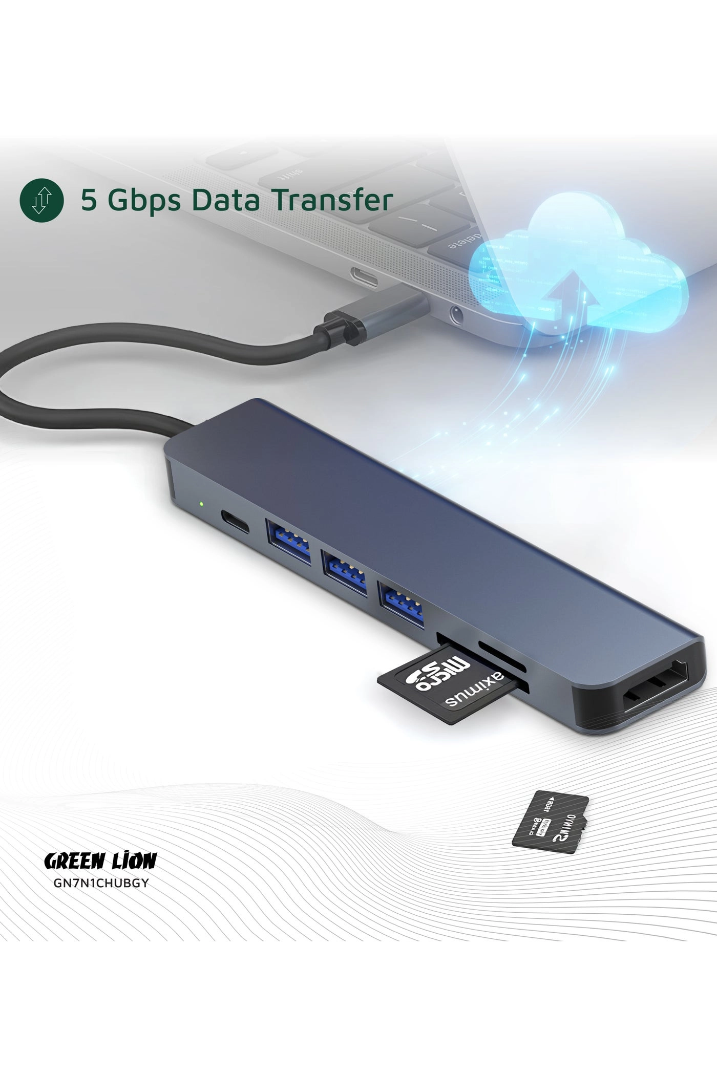 7-in-1 USB-C Hub - 4K@30Hz HDMI 87W PD 5Gbps