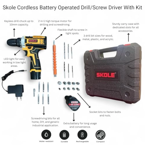 Professional 12V Cordless Drill Driver - 1500mAh