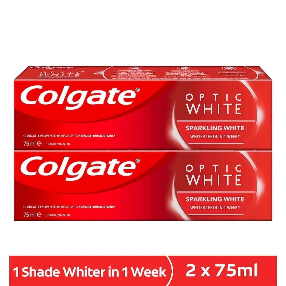 Colgate Optic White Instant Whitening Toothpaste 2 x 75ml