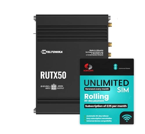 RUTX50 - 5G/4G + EE Rolling 30-Days UK Data Plan