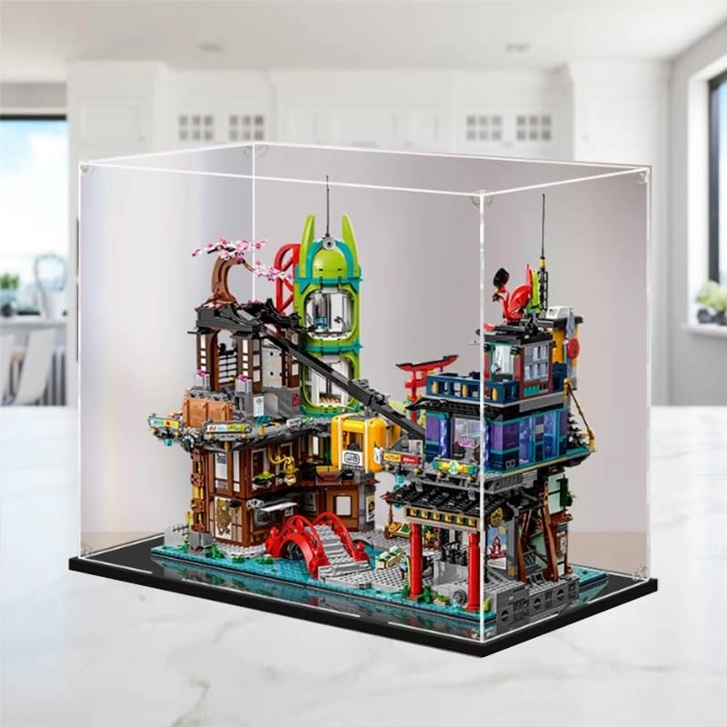 Clear Acrylic Display Case (71799) - 60x30x50cm Mirror Bottom+background