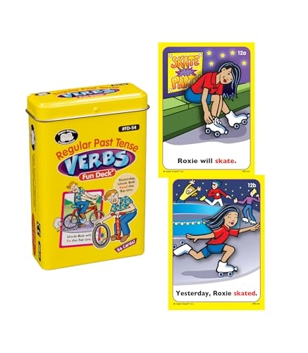 Regular Past Tense Verbs Fun Deck - Kid 56 pieces
