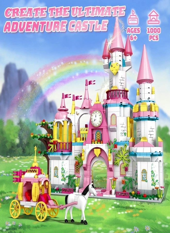 Princess Castle Carriage Playsets - Pink Princess 1000pcs