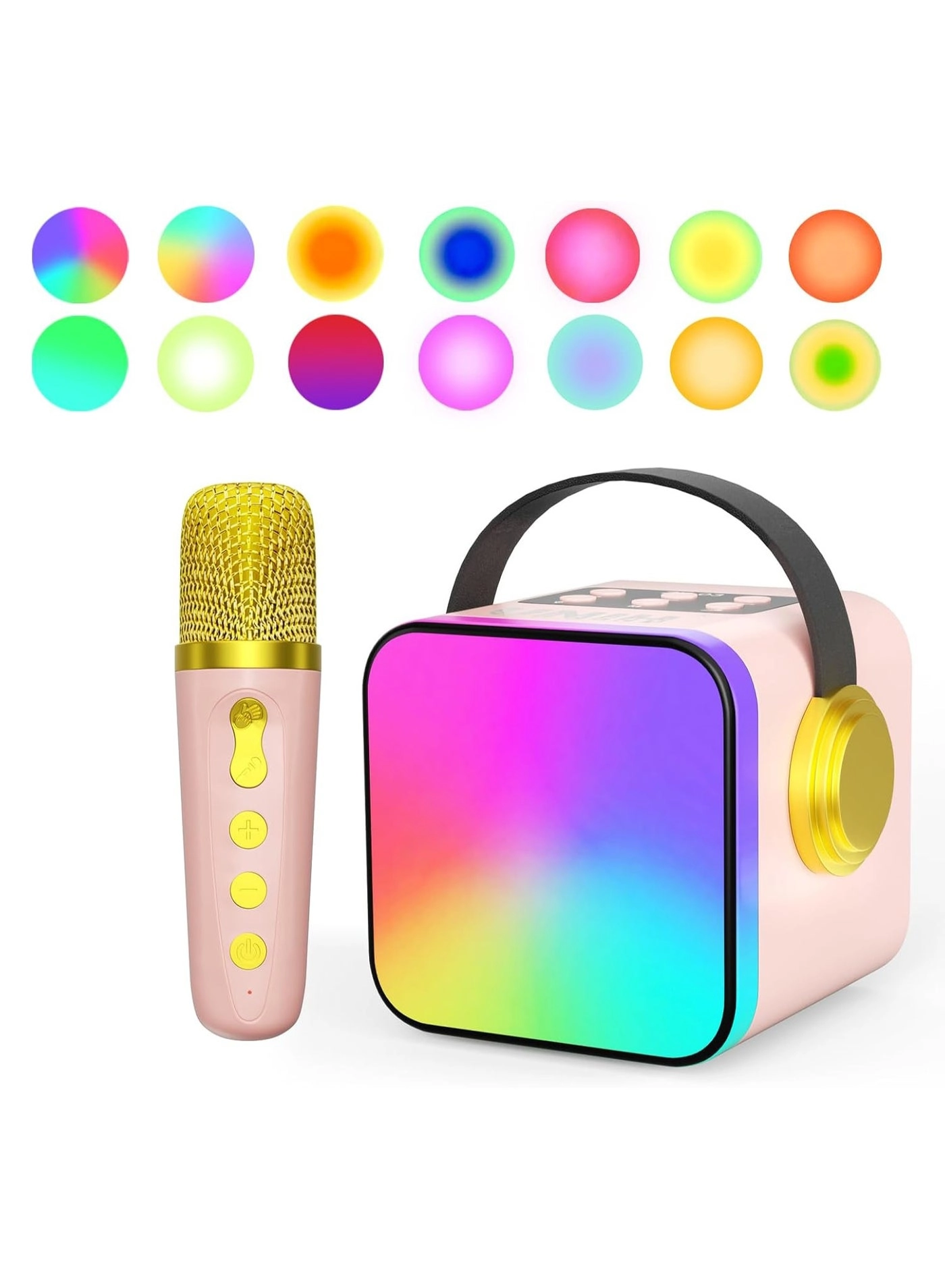 Colorful Mini Karaoke Machine - 1 Wilreless Microphones
