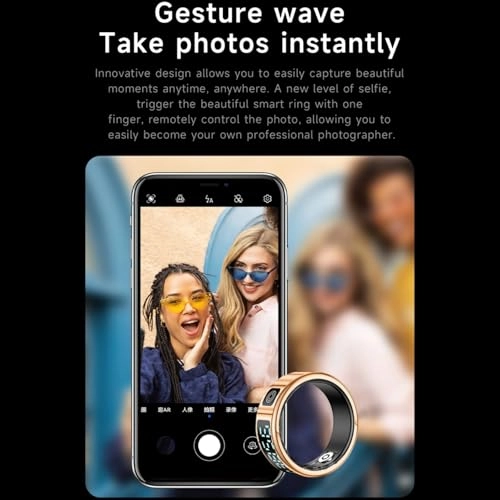 Smart Fitness Ring - LED Display IP68 Silver Size 9