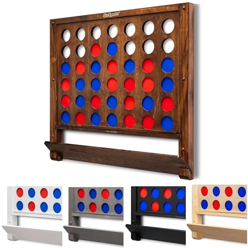 Wall Mounted 4 in a Row - Brown Wood