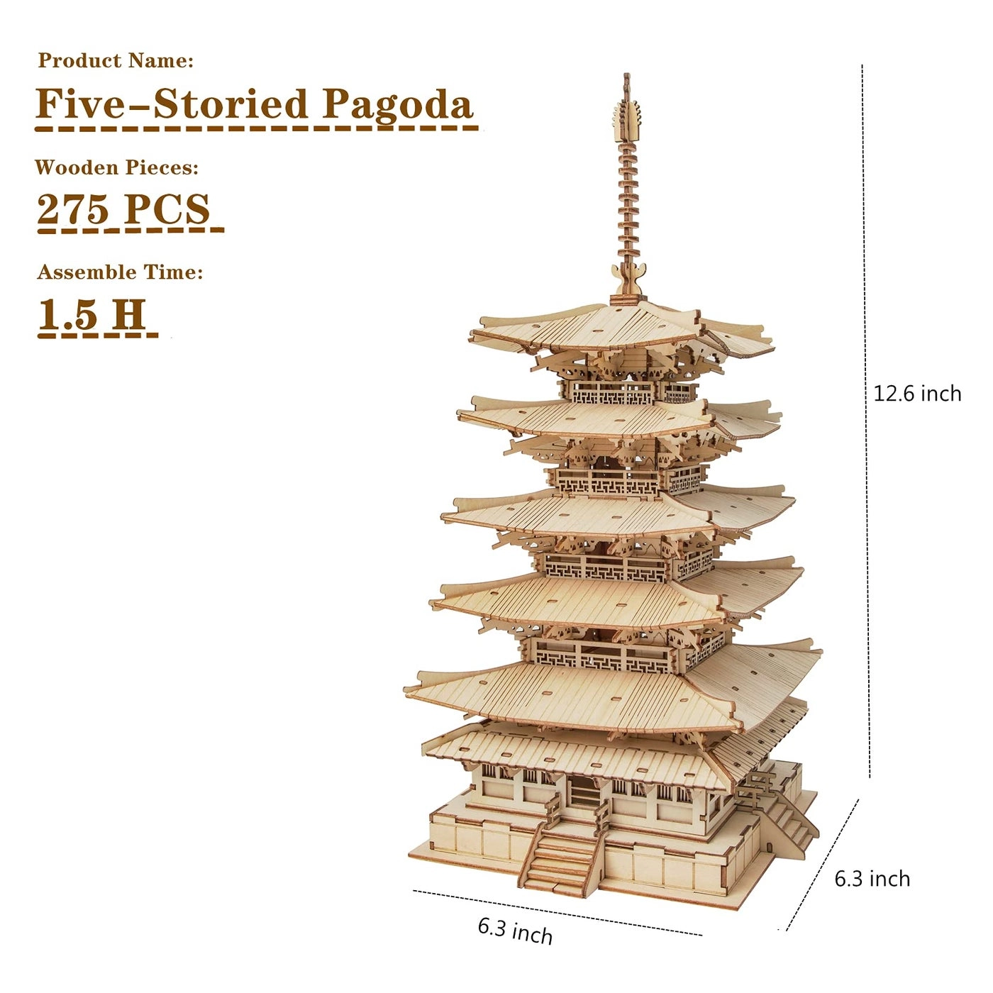 Five-Storied Pagoda 3D Wooden Puzzle