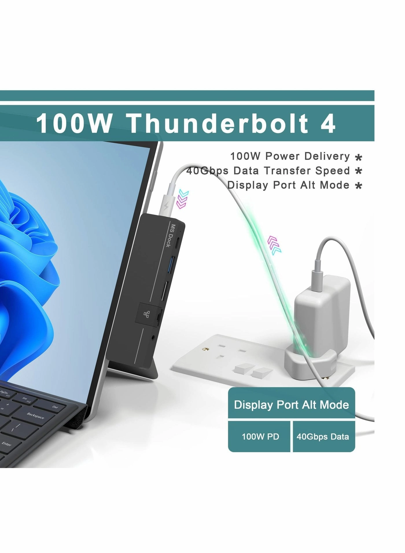 Surface Pro 8 Hub Docking Station - USB-C Thunerbolt 4 Surface Pro 8 & Surface Pro X