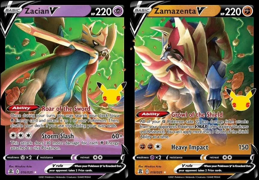 Pokémon Zacian V - 018/025 + Zamazenta V - 016/030